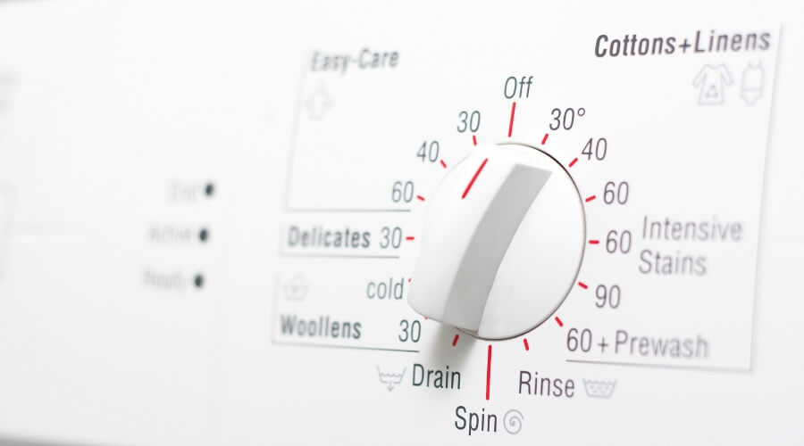 Washing machine dial and cycles options